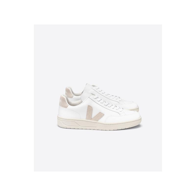 Zapatillas Veja Mujer Madrid - V-12 Tenis Blancas Cuero ES704147